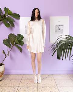 Custom Sample Sale: Custom Sample | Atomic Dress II ~ Crème Silk Satin