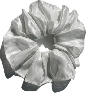 Scrunchie - Silver Silk Lamé