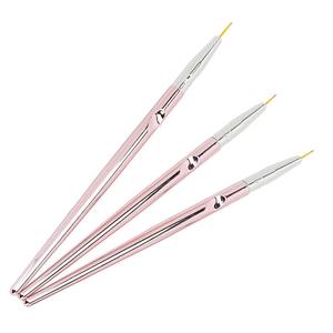 Nail Art: 3pcs Rose Gold Nail Art Lines Painting Pen Brushes