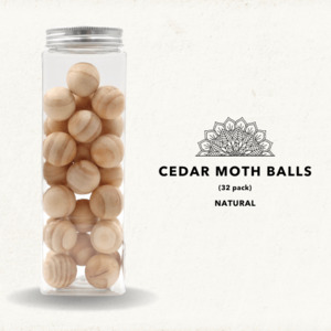 Hardware: Cedar Wood Moth Balls - Natural Moth Repellent - Pack Of 32