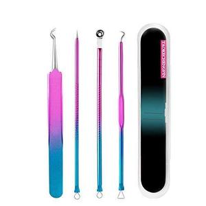 Wax Blackhead Clean: 4 Pcs Stainless Steel Blackhead Acne Remover Tool