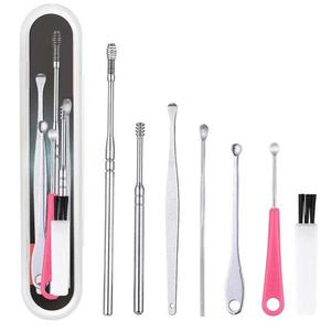 Wax Blackhead Clean: 7pcs/set Stainless Steel Ear Wax Remover Ear Cleaning Tool