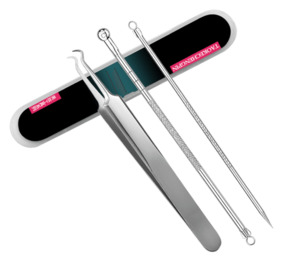 Wax Blackhead Clean: 3pcs Stainless Steel Blackhead Acne Extractor