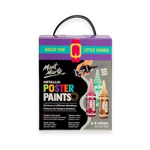Gift Ideas: Metallic Poster Paint Set 6pc X 60ml - Mont Marte