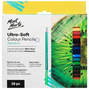 Gift Ideas: Ultra-soft Colour Pencils 18pc - Mont Marte