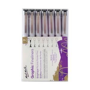 Graphic Fine liners Set Premium 7pcs - Mont Marte
