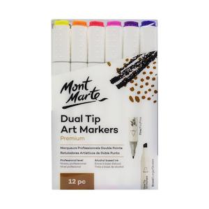 Markers: Dual Tip Alcohol Art Markers Premium 12pcs - Mont Marte