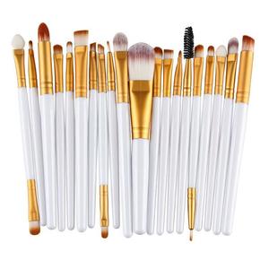 Professional 15 Pcs Cosmetic Makeup Brush Set - Gold & White