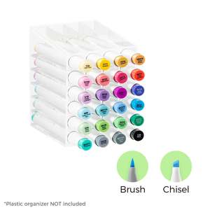 Art Supplies: Ohuhu Honolulu 24 Basic Colors Brush and Chisel Dual Tip Alcohol Markers