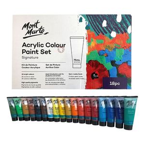 Art Supplies: Acrylic Colour Paint Set Signature 18pc x 75ml - Mont Marte