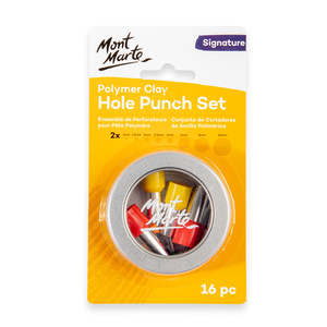 Art Supplies: Polymer Clay Hole Punch Set Signature 16pc - Mont Marte