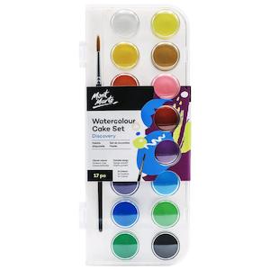 Watercolor Paints: Watercolour Cake 17pc Signature Paint Set - Mont Marte