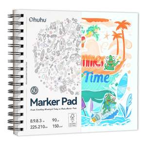 Art Supplies: Ohuhu Spiral-bound Bleedproof Marker Pad, 60 Sheets, 225x210mm