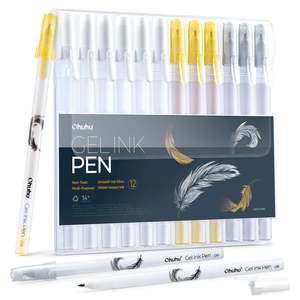 Art Supplies: Ohuhu Gold Silver White Gel Pens: 12 Pack