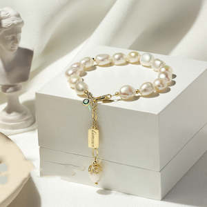 Jewelry Watches: Natural Zircon Pearl Bracelet Luxury Jewelry