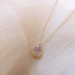 Crystal Water Drop Pendant Necklace Women