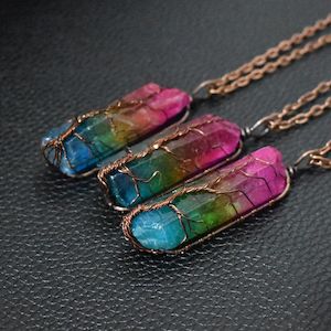 Jewelry Watches: Stone Crystal Pillar Tree Of Life Pendant