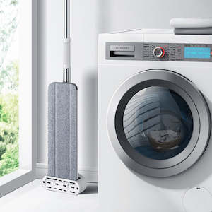 Home Garden Furniture: Floor Mop Household Kitchen Floors Cleaning With Microfiber Replacement Mop Magic Squeeze Flat Mop Hands Free Washing Floor