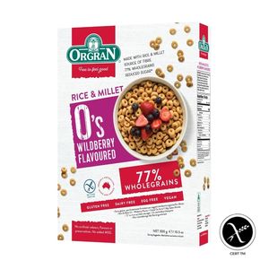 Orgran Rice & Millet O's Wildberry Cereal 300g