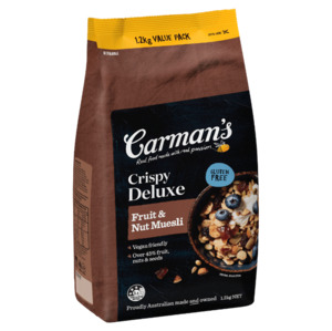 Breakfast: Carmen's Crispy Deluxe Fruit & Nut Muesli 1.2kg