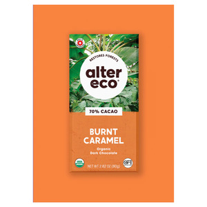 Non Gmo: Alter Eco Organic Chocolate Bar Dark Burnt Caramel 70% Cacao 80g