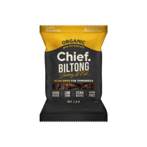 Keto: Chief Organic Biltong - Smokey BBQ 30g - DATED 6/11