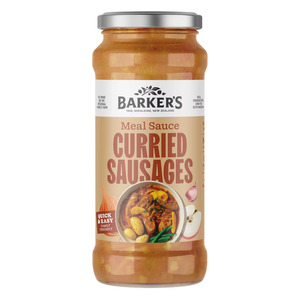 Barkers Curried Sausages Meal Sauce 500g
