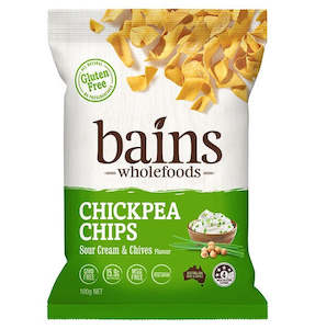 Non Gmo: Bains Chickpea Chips Sour Cream & Chives 100g