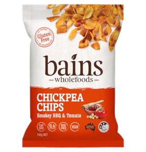 Non Gmo: Bains Chickpea Chips Smokey BBQ & Tomator 100g
