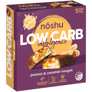 Noshu Bulk: Noshu Low Carb Indulgence Peanut & Caramel Nougat Bars 160g - Bulk Buy Discount Available