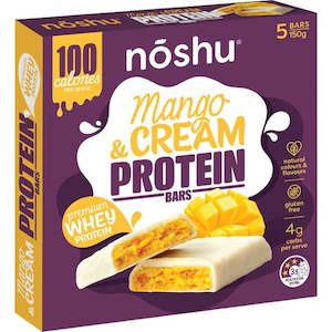 New: Noshu Protein Bars Mango & Cream 5 pack 150g