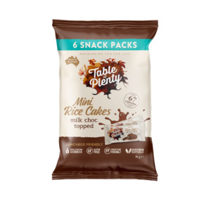 Table of Plenty Milk Choc Topped Mini Rice Cakes 84g Snack Pack - DATED 30/7