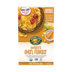 Breakfast: Nature's Path Organic Honey'd Corn Flakes 300g