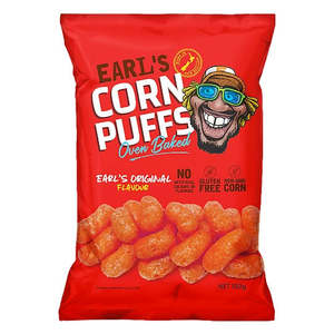 Non Gmo: Earl's Oven Baked Corn Puffs Original 100g