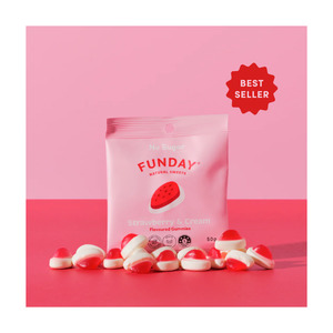 Vegan: Funday Strawberry & Cream Flavoured Gummies 50g