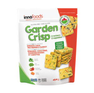 Garden Crisp Crackers GF - Organic Spinach, Red Bell Pepper, Carrot & Kale