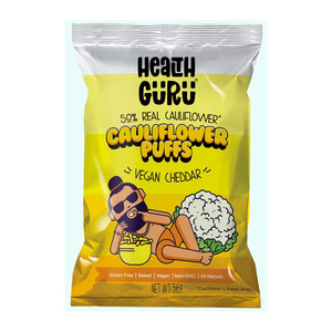 Non Gmo: Health Guru Cauliflower Puffs 56g - Vegan Cheddar