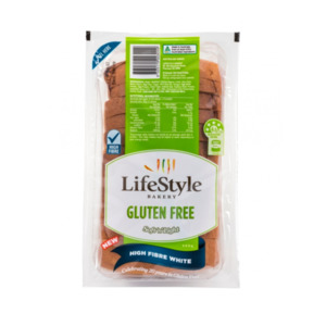 Bread Buns Wraps: Lifestyle GF Soft'n'Light High Fibre White Bread 500g TWIN PACK - BBD 27/10/25