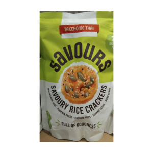 Snacks: Savours Savoury Rice Crackers Takehome Thai 160g - 20 Individual Packs