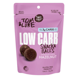 Tom & Luke Chocolate Coated Hazelnut Low Carb Snackaballs 112g