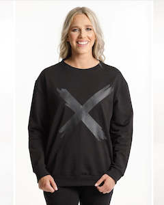 Home Lee: Classic Crew - Black with Matte Black X Print
