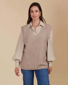 Isle Of Mine: Miru Knit Vest - Taupe