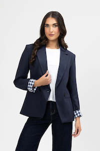 Coats: Georgie Blazer - Navy Check