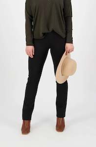 Vassalli: Slim Leg Full Length Ponti Pull On Pant - Black