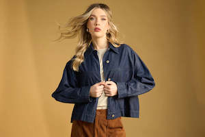 Haven: Austin Denim Crop Jacket - Indigo