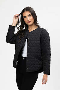 Winter: Montreal Quilted Jacket - Black Hearts