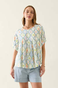 Isle Of Mine: Ingrid Pleat Top / Tile