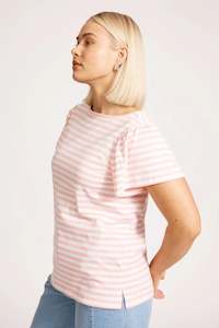 Eb Ive: Margherita Stripe Tshirt - Cameo