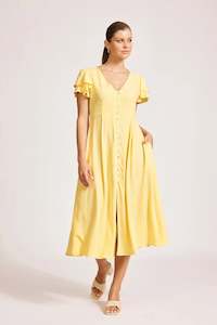 Eb Ive: Parisio Button Midi Dress - Citrine