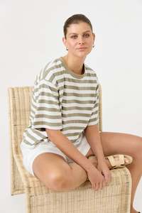 Studio Stripe Tshirt - Olive